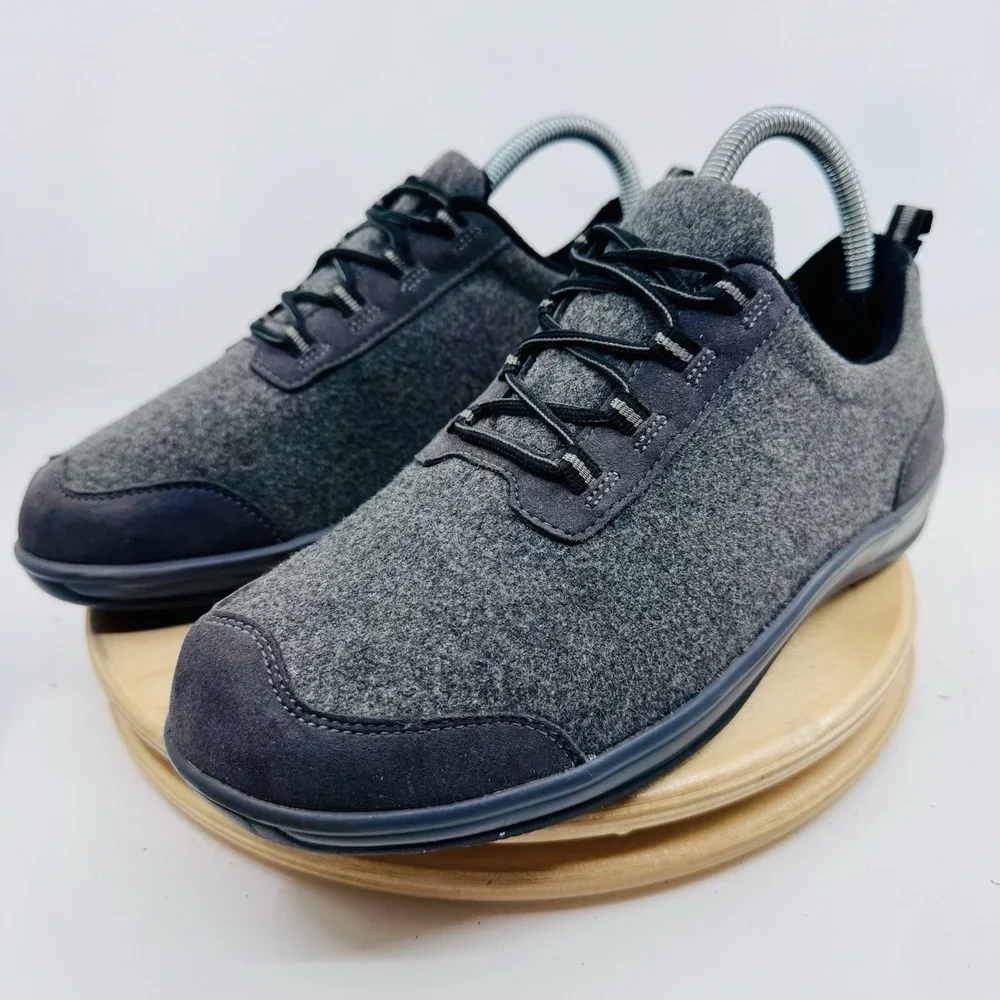 Orthofeet Sierra 711 Comfort Shoes Gray Wool Women's 7.5M Walking Shoes Ortho